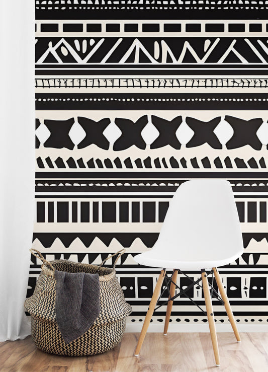 Afrohemian Peel & Stick Fabric Wallpaper Mural