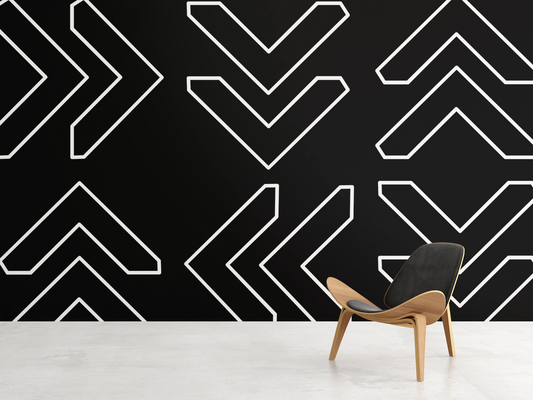 Minimalist Black & White Chevron 
Fabric Wallpaper Mural