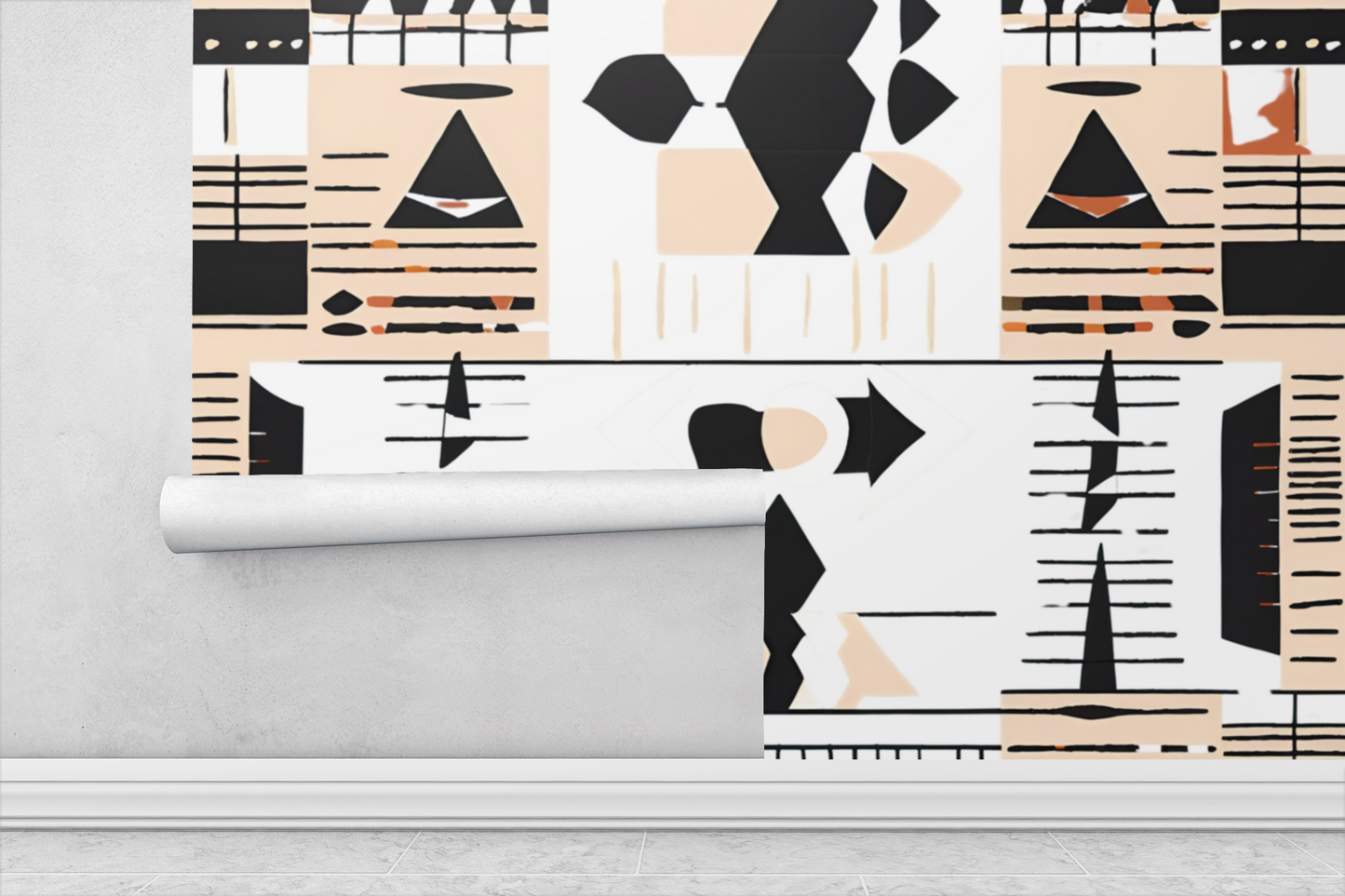 Ethnic Bohemian Peel & Stick Fabric Wallpaper Mural
