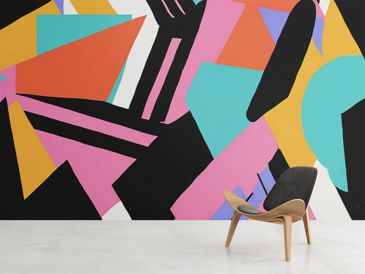 90’s Retro Peel & Stick Fabric Wallpaper Mural
