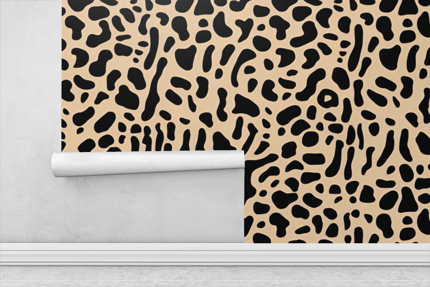 Modern Abstract Leopard Print Peel & Stick Fabric Wallpaper Mural