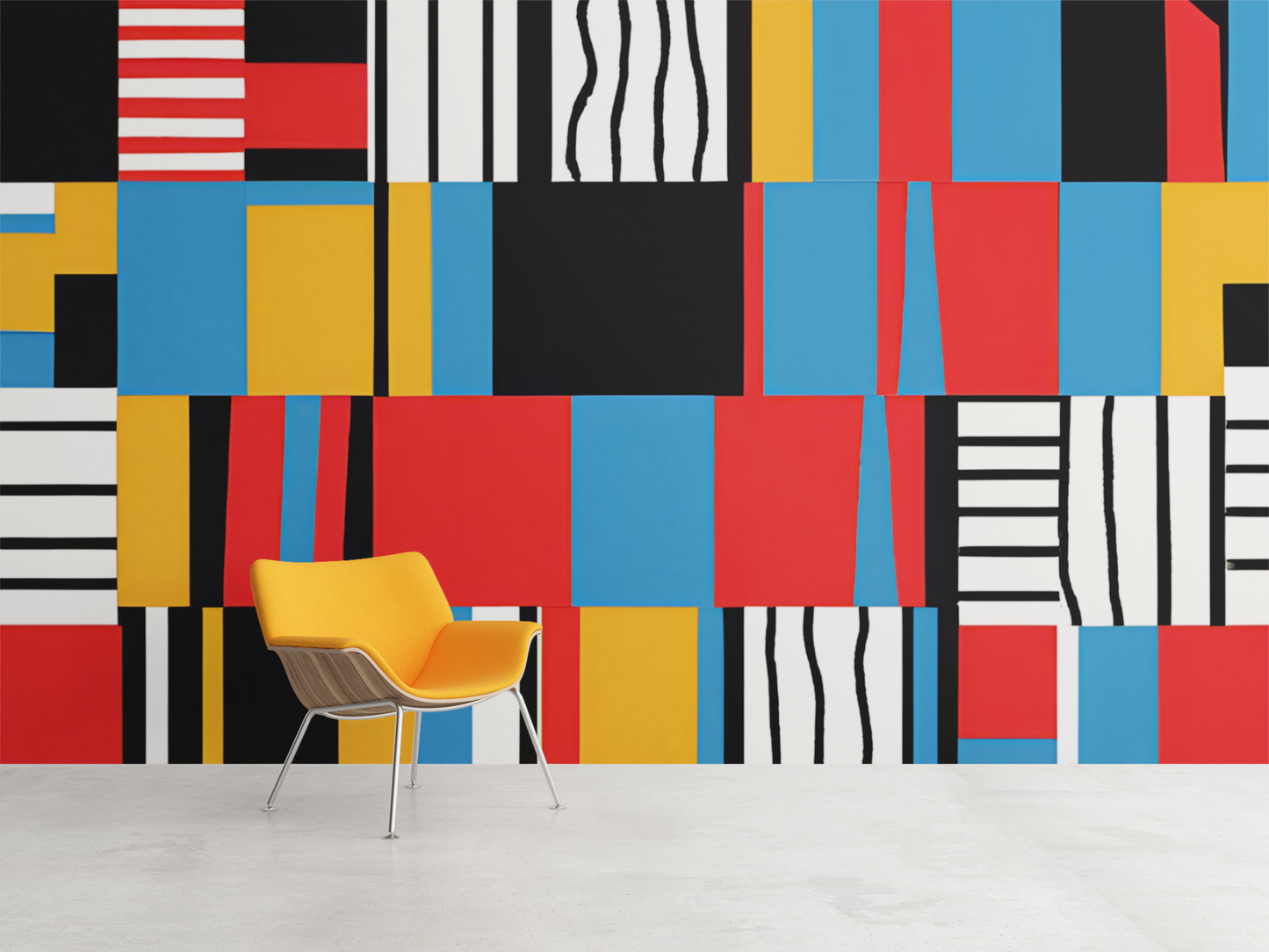 Abstract Color Block Peel & Stick Fabric Wallpaper Mural