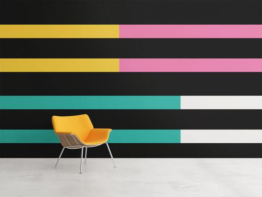 Striped Color Block Peel & Stick Fabric Wallpaper Mural