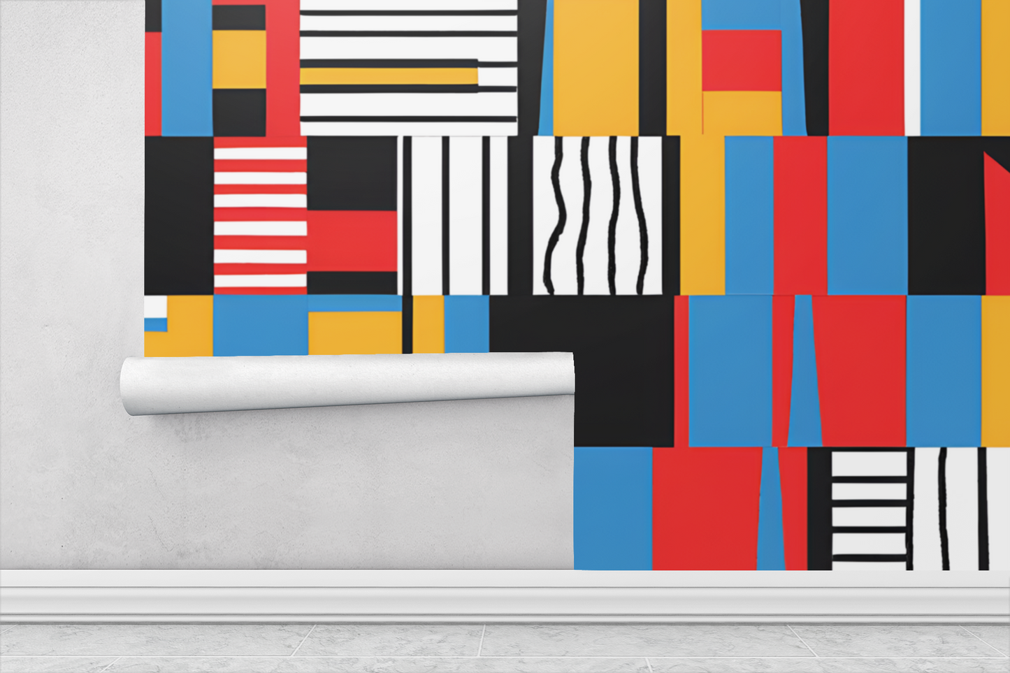 Abstract Color Block Peel & Stick Fabric Wallpaper Mural