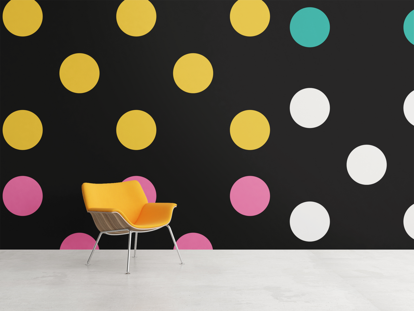 Modern Polka Dots Peel & Stick Fabric Wallpaper Mural
