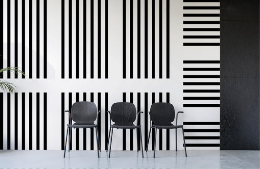 Minimalist Lined Peel & Stick Fabric Wallpaper Mural