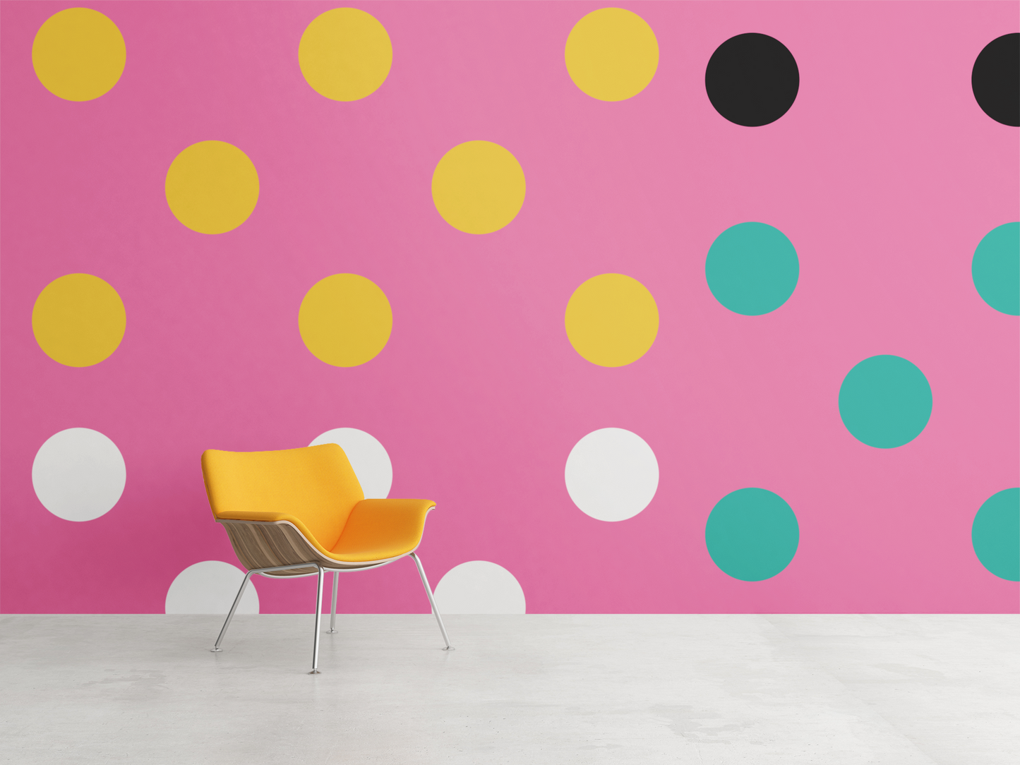 Modern Polka Dots Peel & Stick Fabric Wallpaper Mural