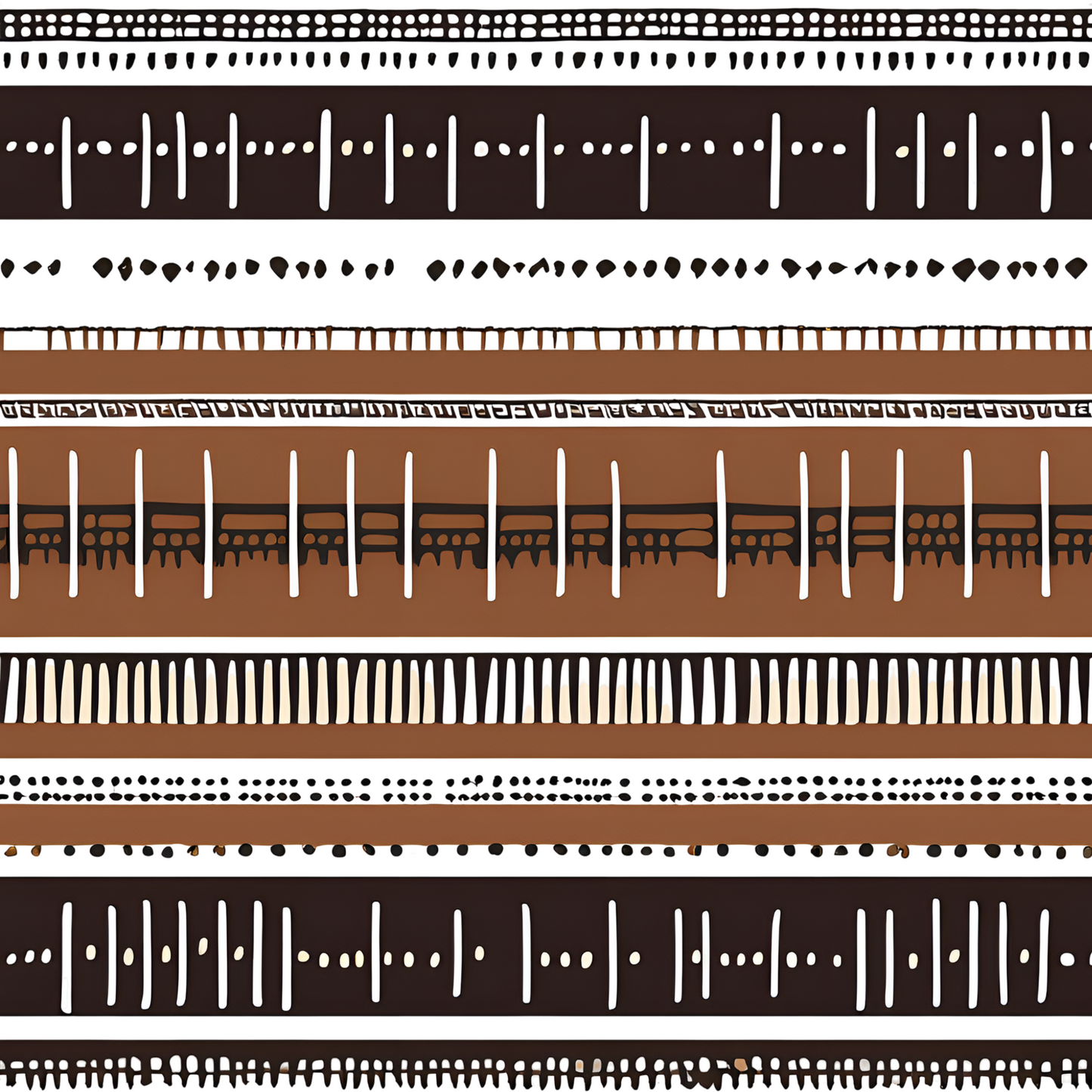Monochrome Ethnic Vibe Peel & Stick Fabric Wallpaper Mural