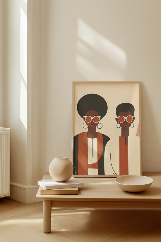 Legacy in Her Eyes – Mother & Daughter Afrocentric Wall Tapestry